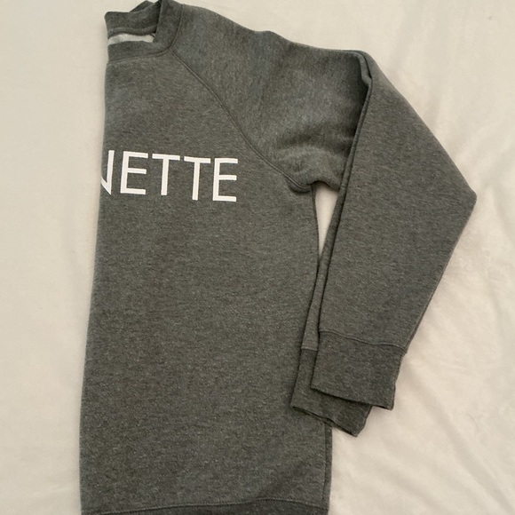 Brunette The Label Gray Crewneck Sweatshirt with White Logo - Picture 8 of 10